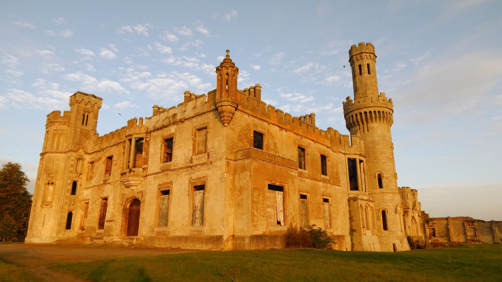 The turreted Gothic ruin of Duckett's Grove in County Carlow