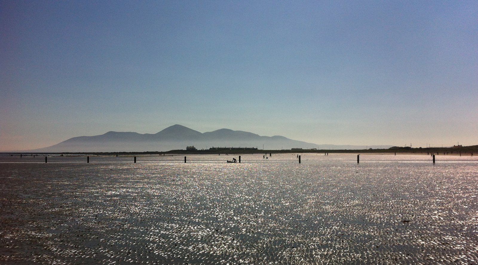 Tyrella Beach looking across Dundrum Bay to the Mourne Mountains
