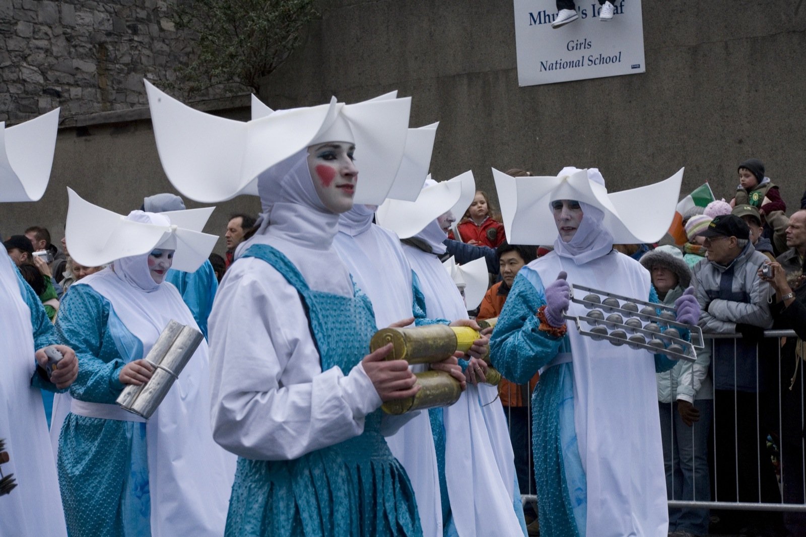 Street performers in the St. Patrick's Festival parade in Dublin