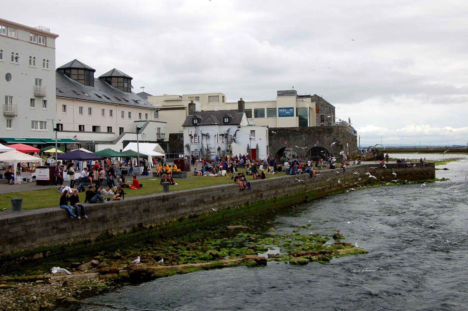The Spanish Arch waterfront in Galway city