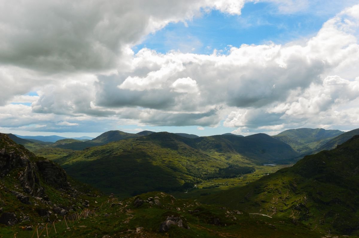 Green mountain valley on the Iveragh Peninsula, Ring of Kerry