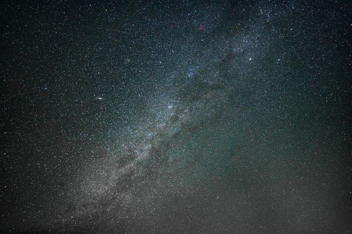 A clear night sky full of stars with the Milky Way