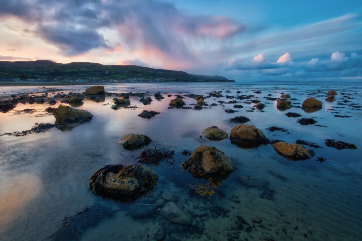 The Antrim coast at dusk near Portrush