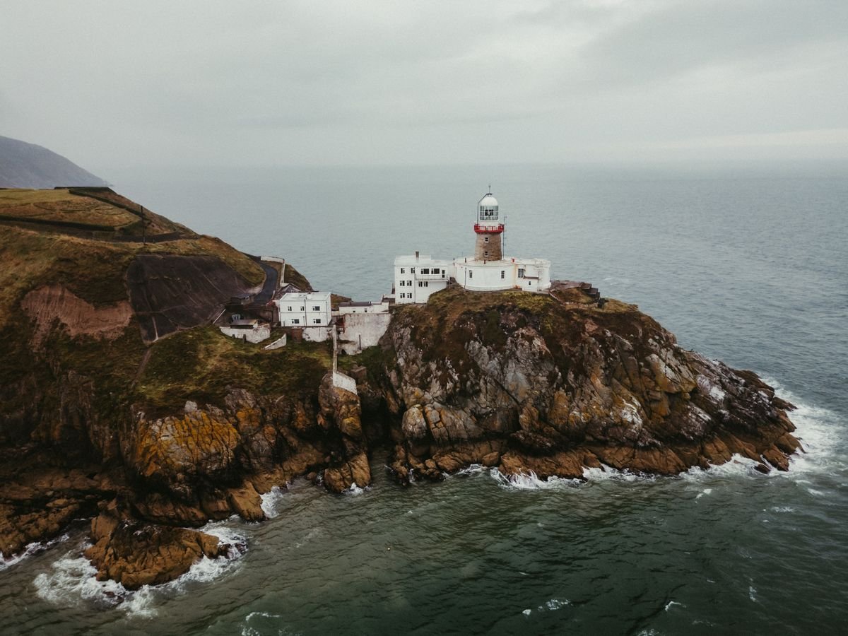 A lighthouse on Howth Head above the Dublin coast