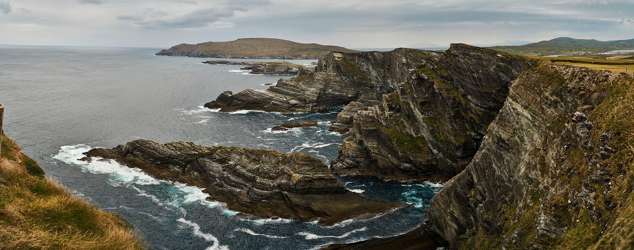 Rugged Wild Atlantic Way sea cliffs on the west coast