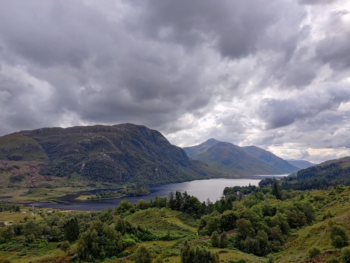 A Highland loch and mountains in Scotland