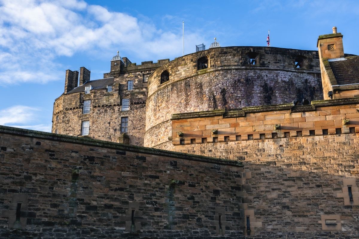 Edinburgh Castle walls above the city