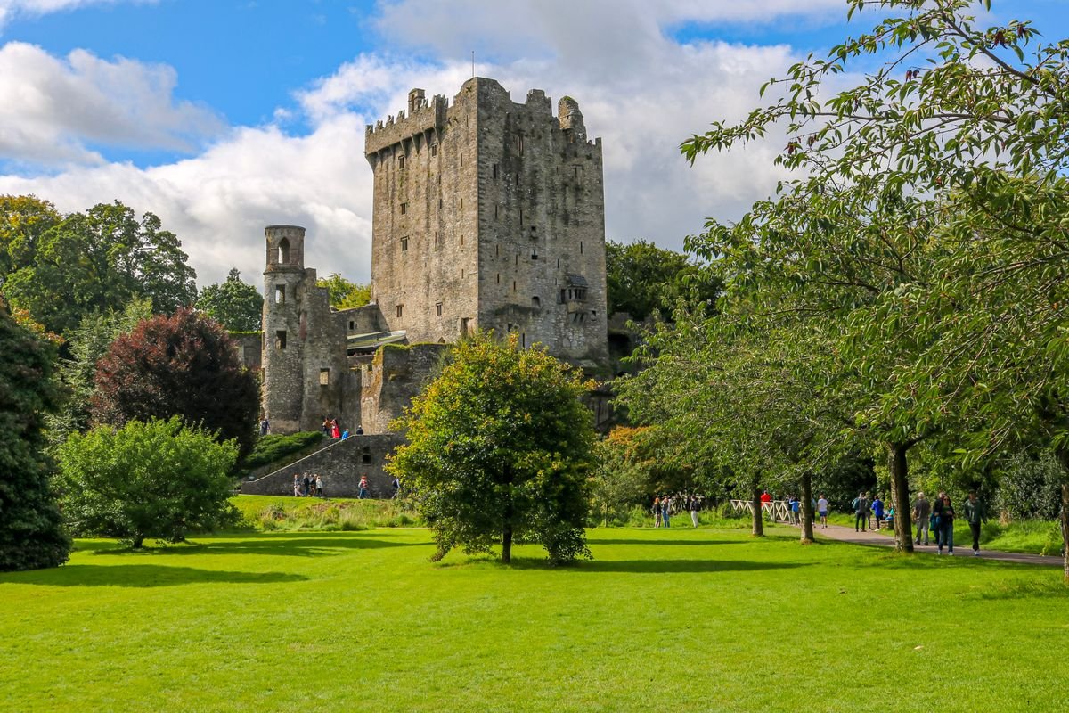 Blarney Castle from the great lawn in County Cork.