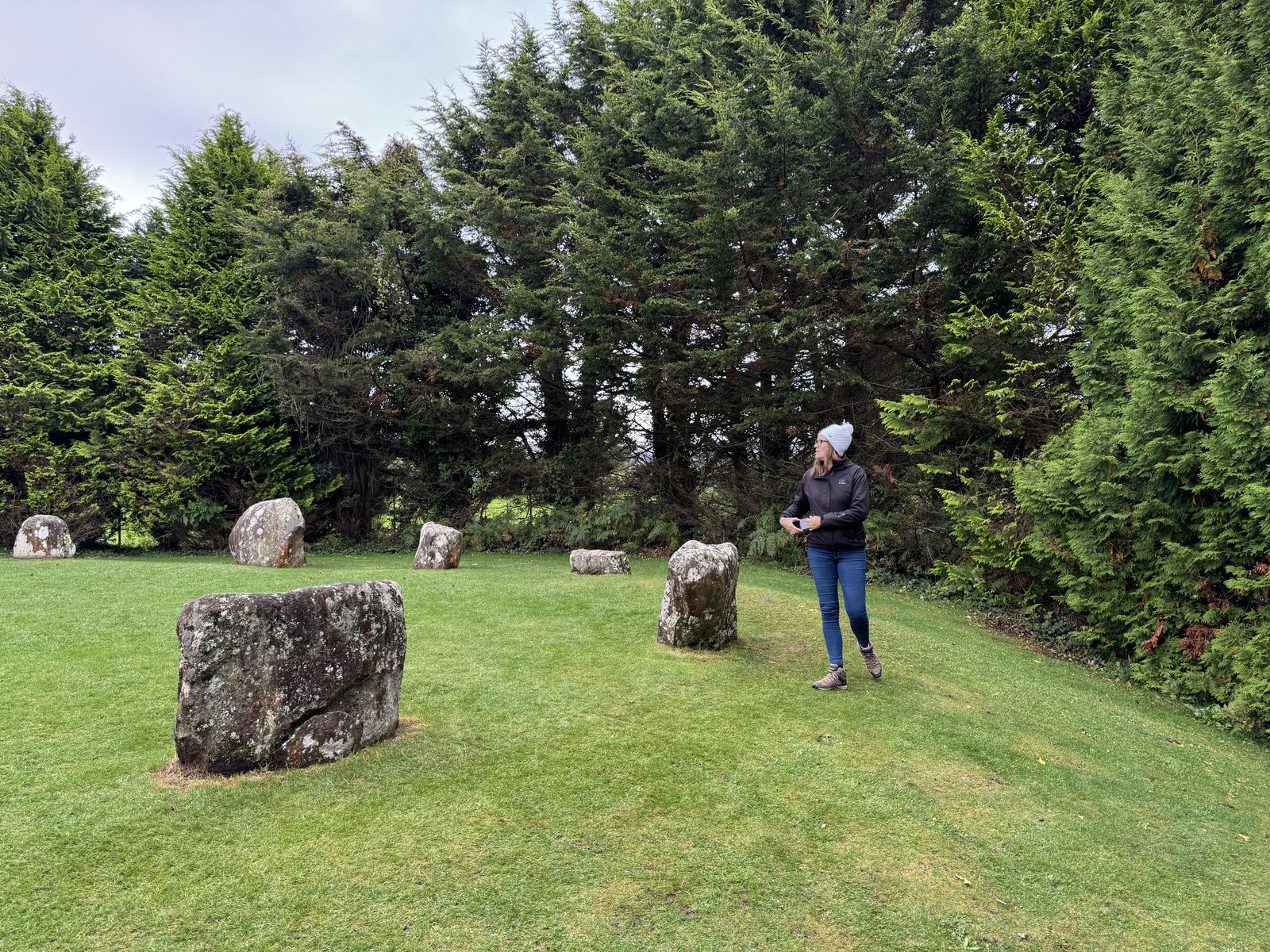 Standing stones of the Kenmare stone circle on the Ring of Kerry