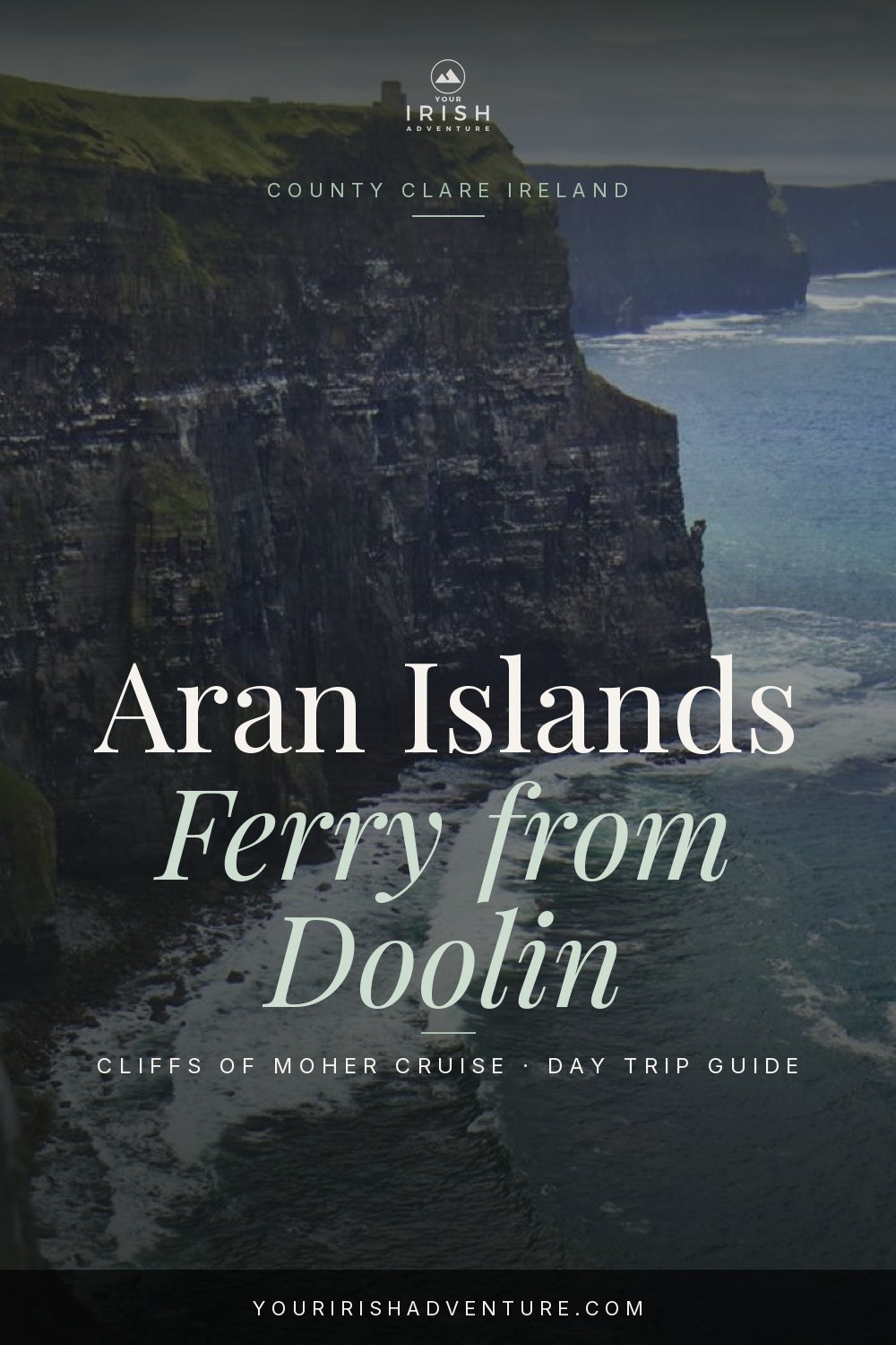 Cliffs of Moher seen from the water on the Aran Islands ferry return trip from Doolin