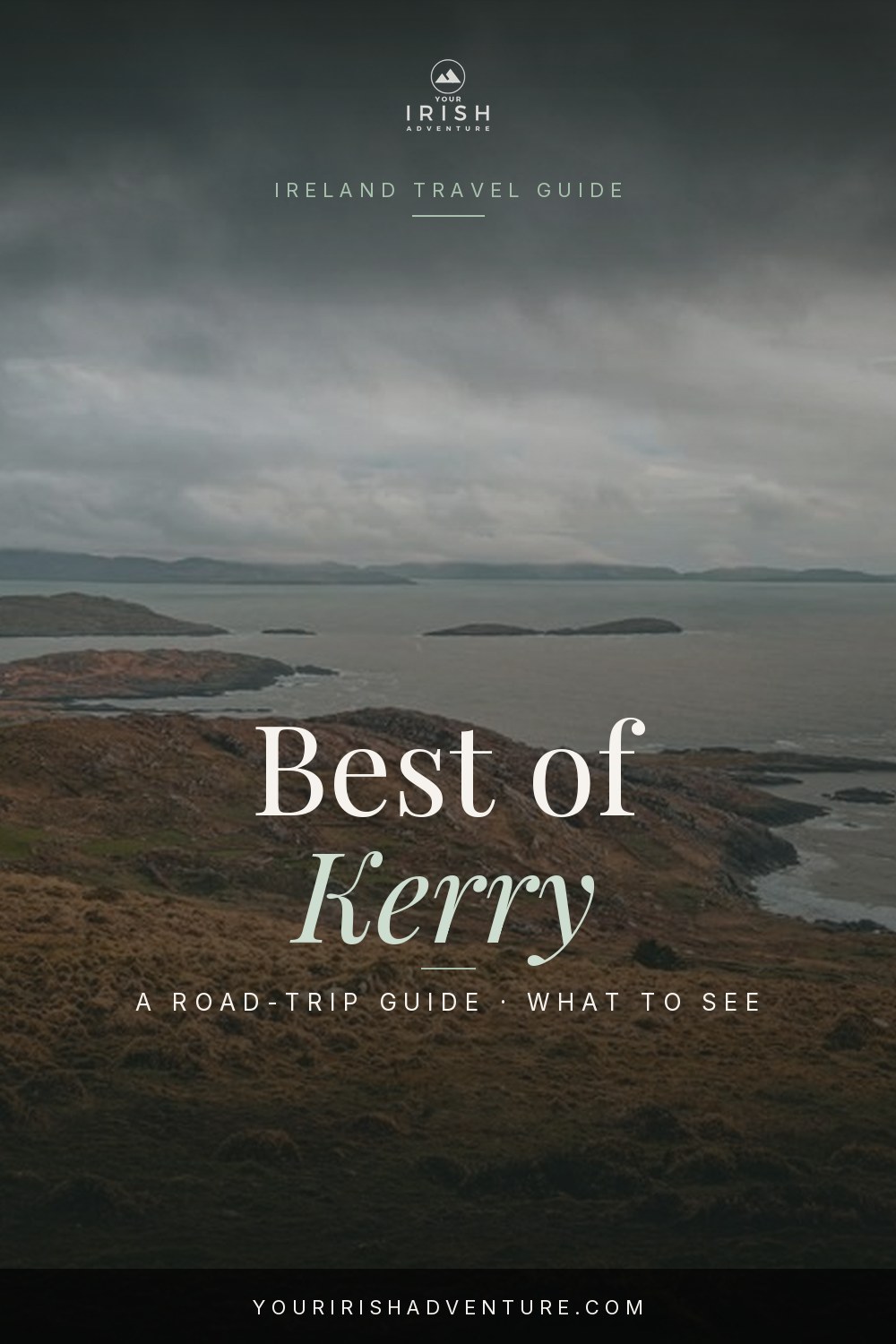 Coast road along the Ring of Kerry in County Kerry, Ireland, with green hills and Atlantic views