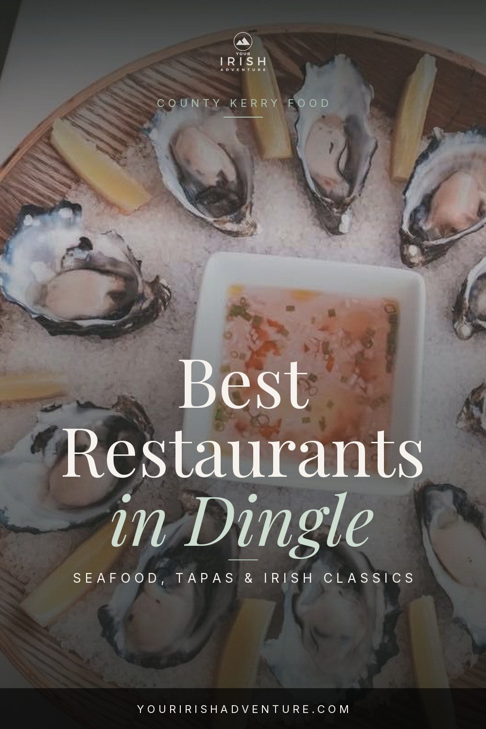 Restaurant table with Irish dishes and tapas in Dingle town County Kerry