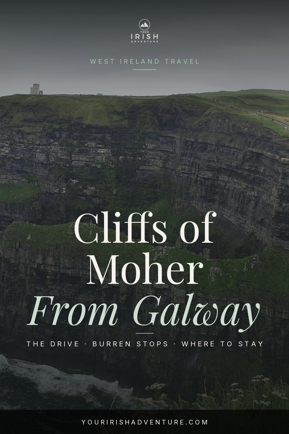 Coastal road through the Burren leading toward the Cliffs of Moher from Galway