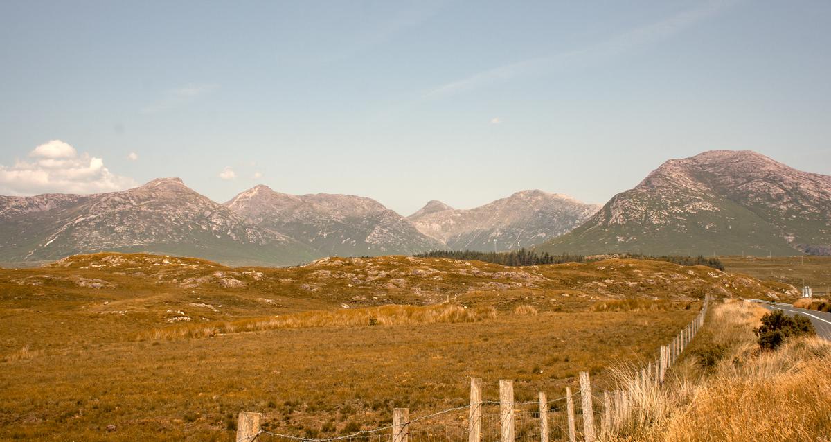 The bare bog and mountains of Connemara in County Galway, the wild heart of Connacht