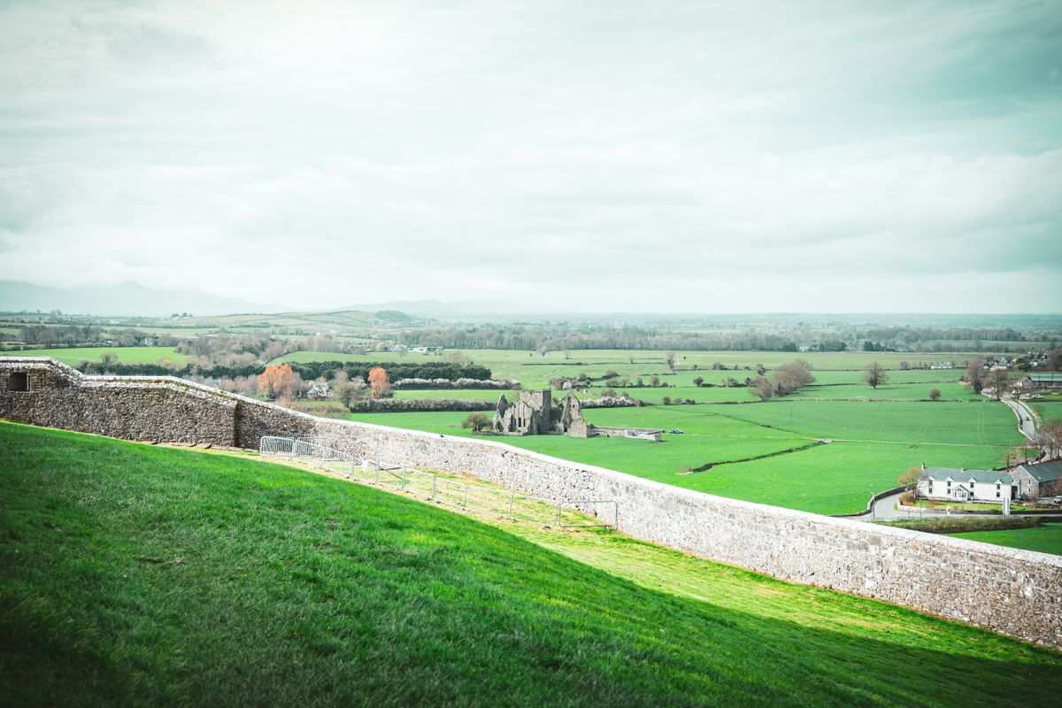 Green Irish fields split by stone walls, the patchwork that makes up Ireland's 32 counties