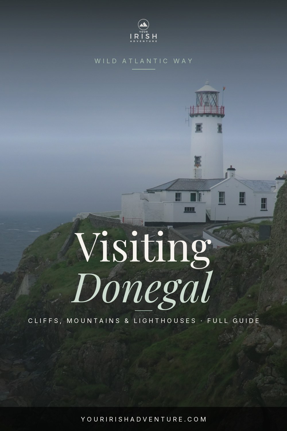 Fanad Head lighthouse on the rugged Donegal coastline in northwest Ireland