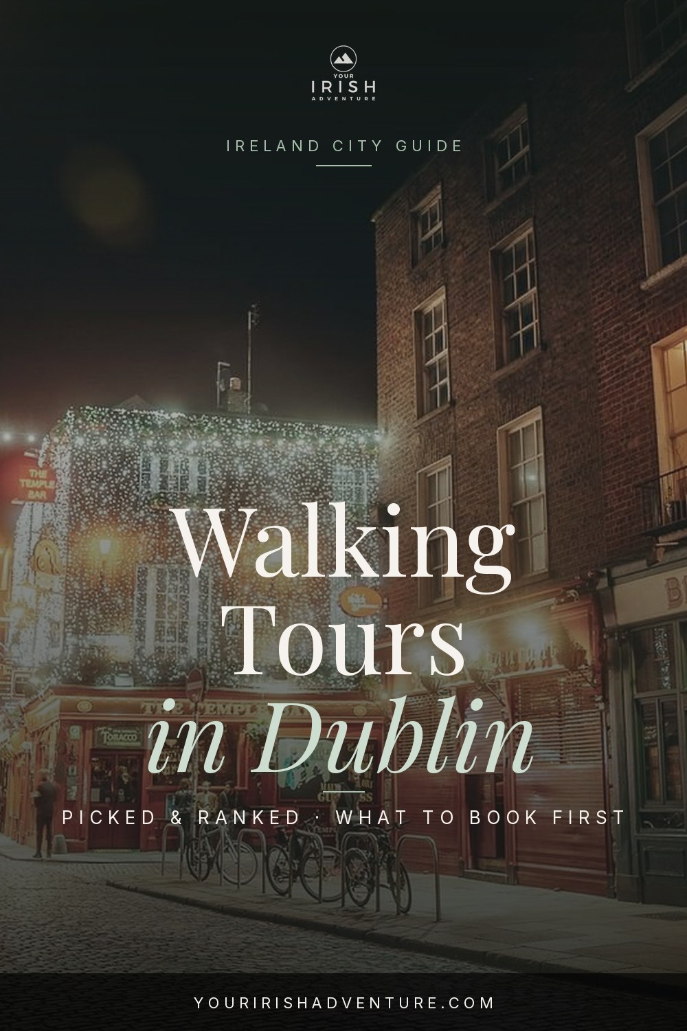 Trinity College Dublin courtyard with a small tour group listening to a walking guide