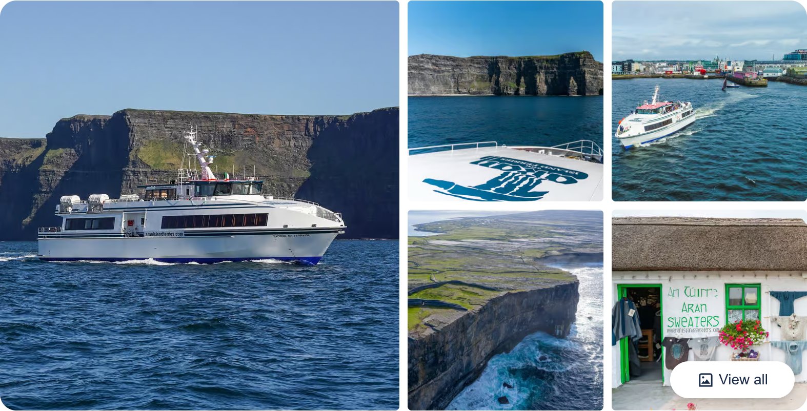 From Galway: Aran Islands Cruise and Cliffs of Moher Boat Tour