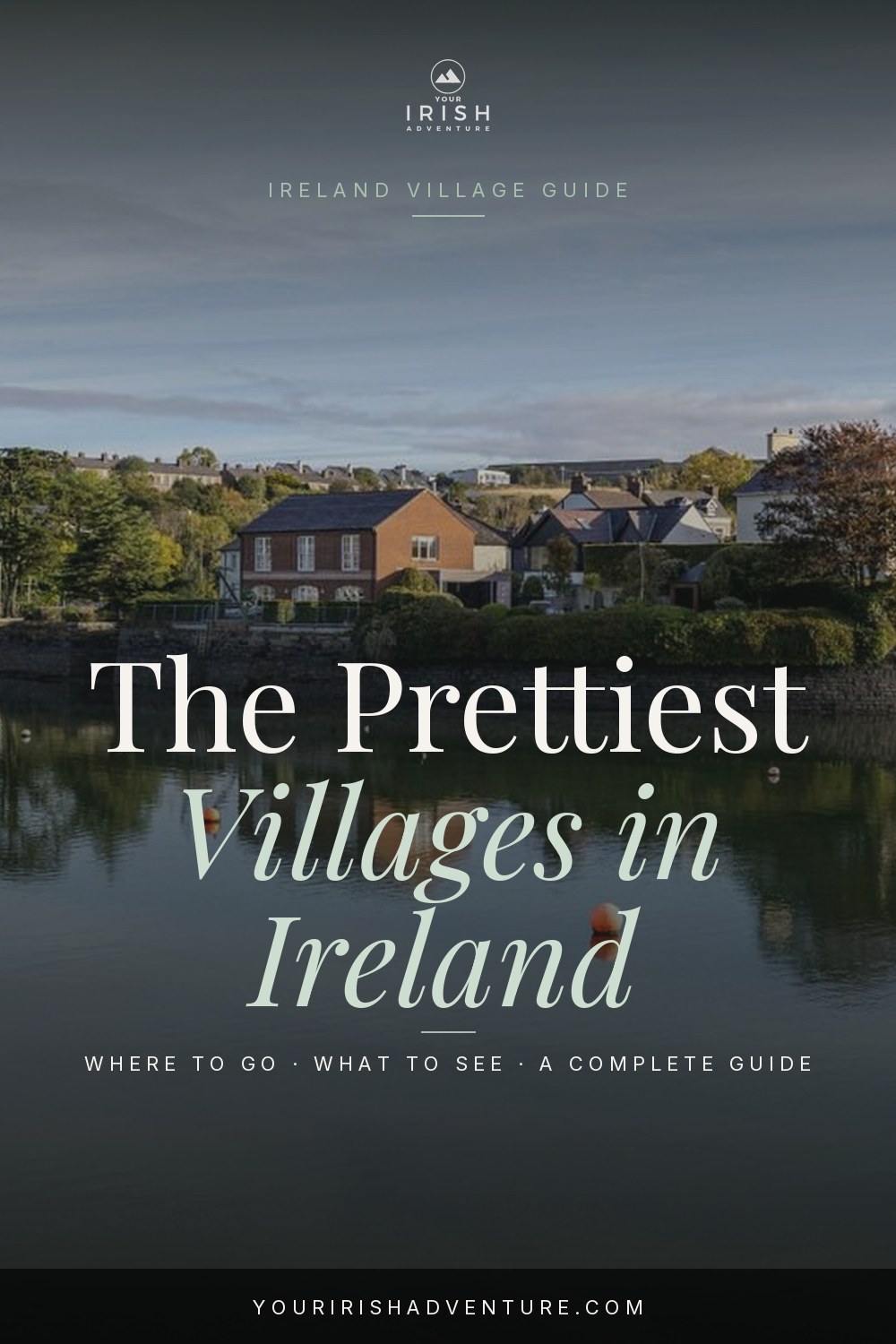 Colorful painted houses along a harbor street in a small Irish village