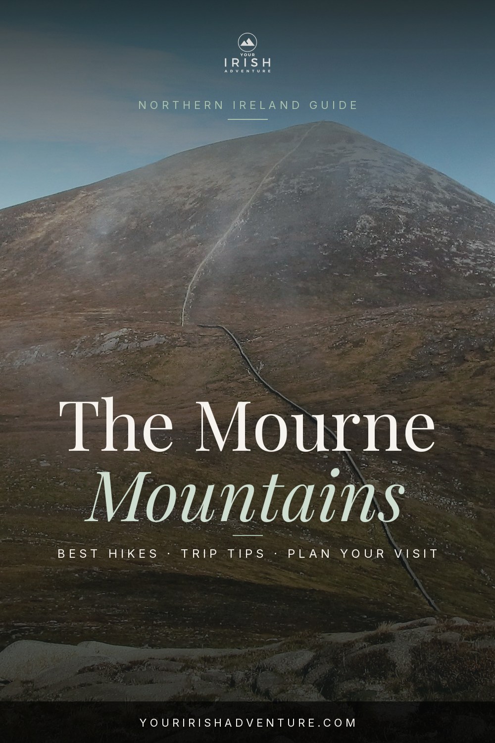 Hiking trail leading up Slieve Donard above Newcastle in the Mourne Mountains Northern Ireland
