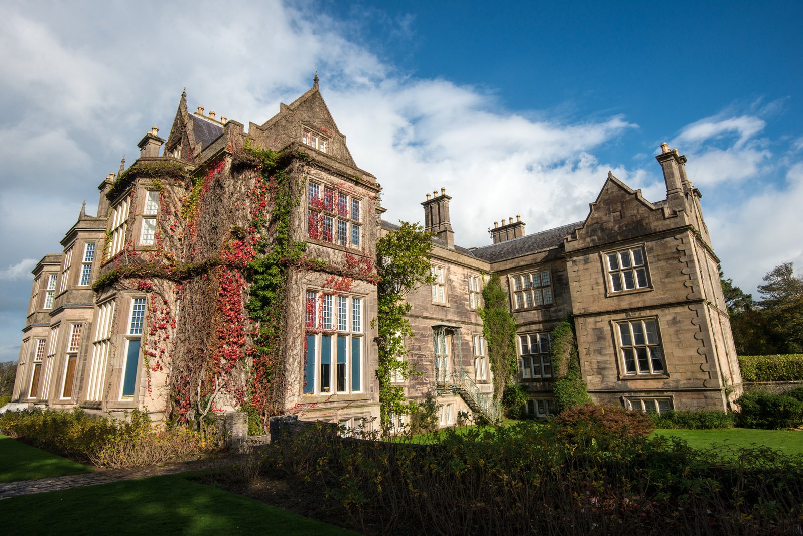 Muckross House in Killarney National Park with autumn colour
