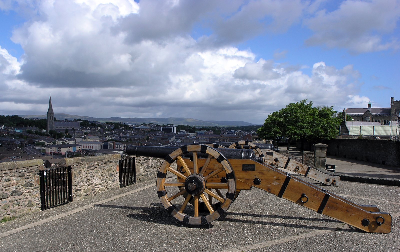 A cannon on Derry's walls, the only fully intact set of city walls in Ireland