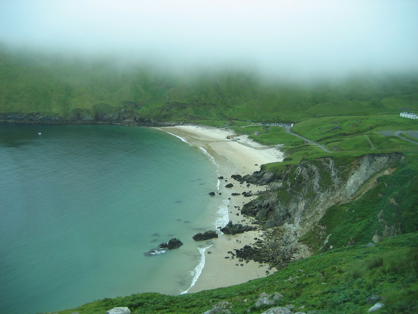 Keem Bay beach on Achill Island, a white sand horseshoe cove