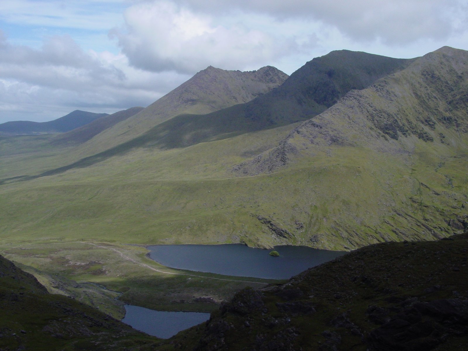 MacGillycuddy's Reeks mountains above corrie lakes