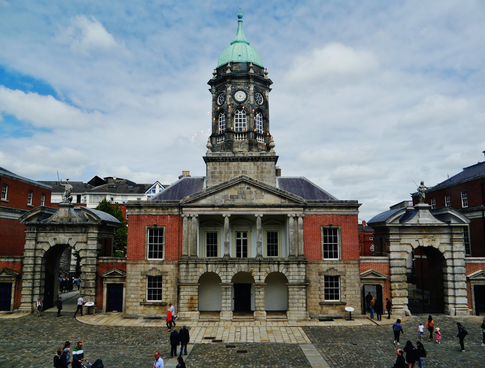 Dublin Castle Bedford Tower and cobbled courtyard