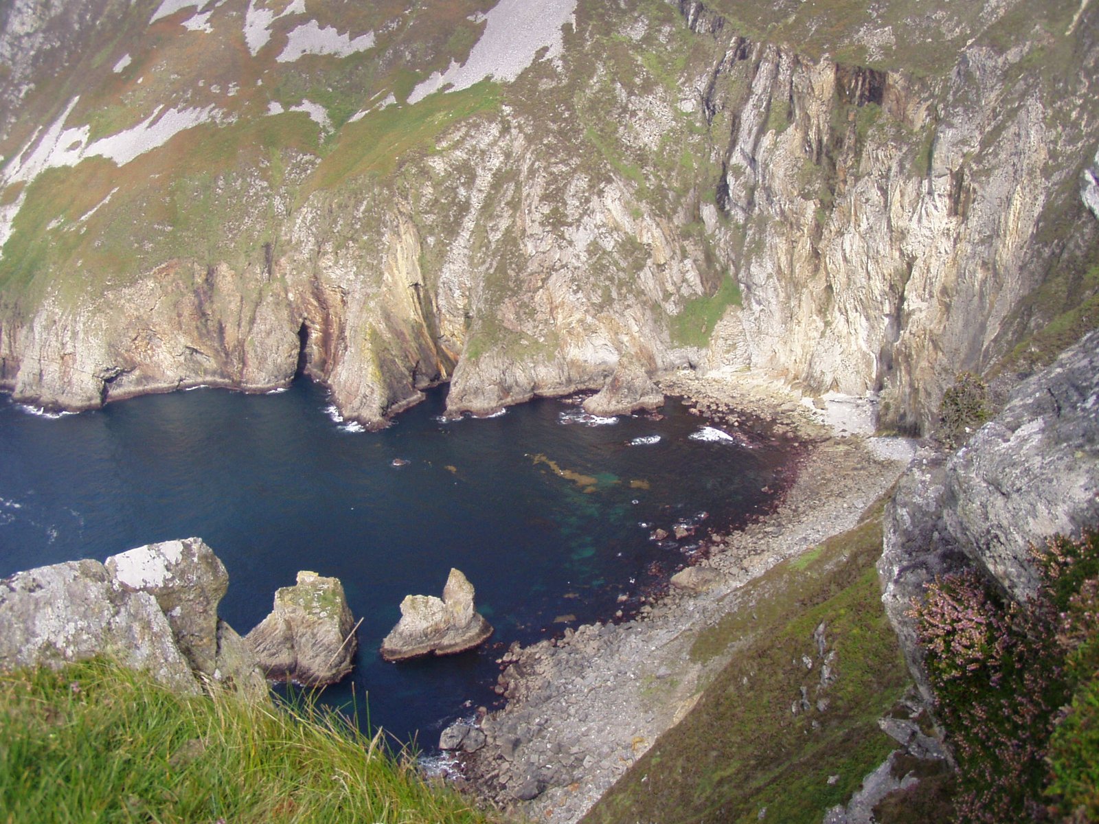 Steep Slieve League sea cliffs dropping into the Atlantic in Donegal