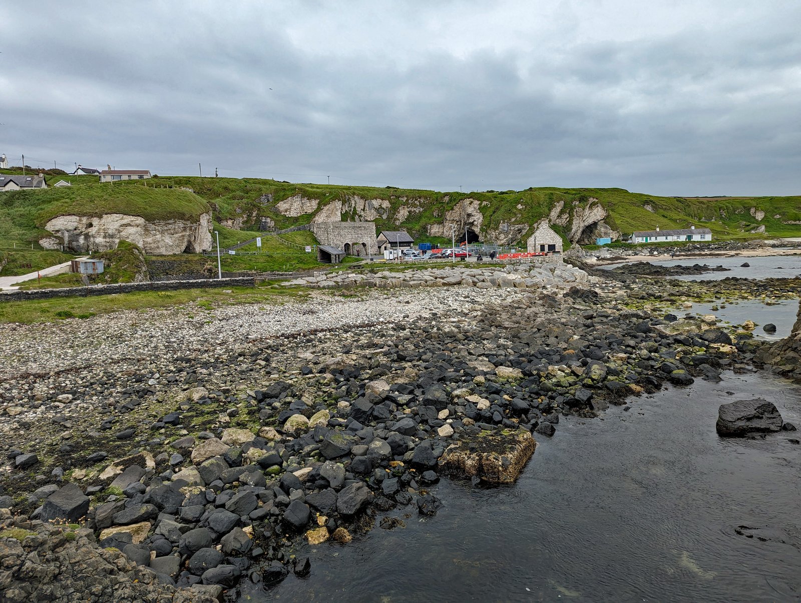 Ballintoy Harbour and its boat houses on the Antrim coast