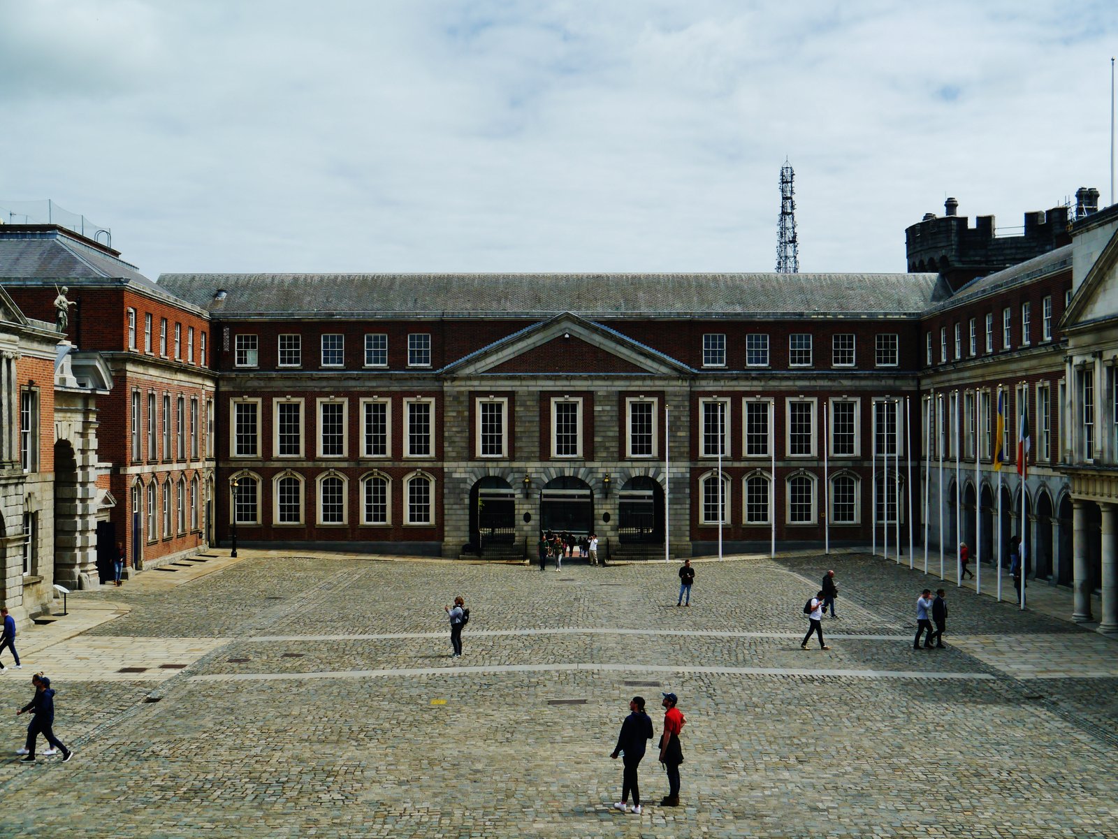 Wide cobbled Upper Yard courtyard at Dublin Castle