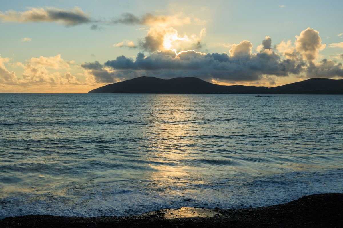 Sunset over the water on the Kerry coast