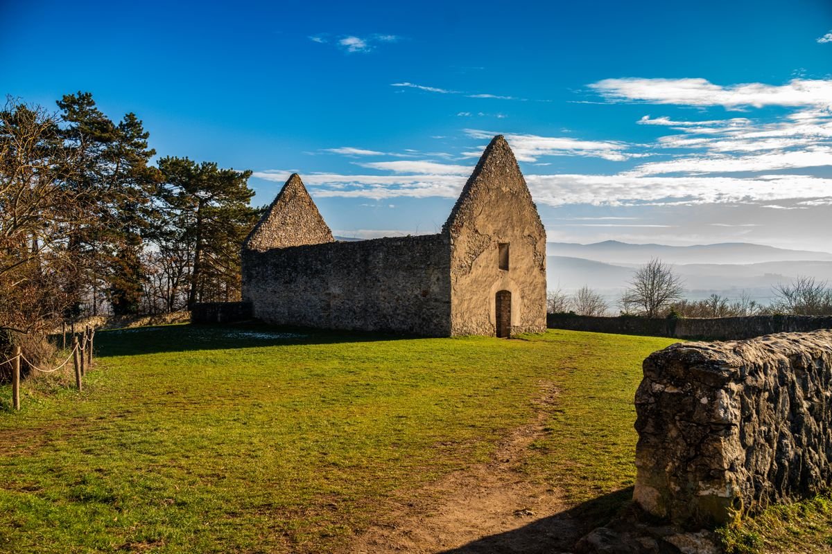 The stone ruins of the Hellfire Club lodge on Montpelier Hill above Dublin