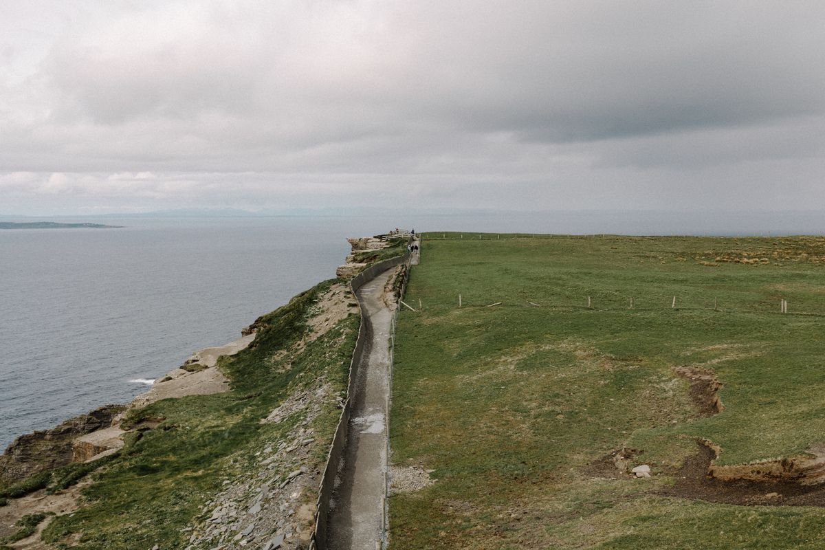 Coastal cliff footpath above the sea