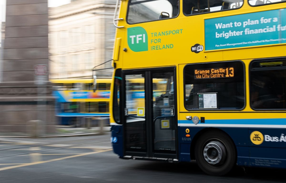 A Bus Eireann double-decker, public transport to Cashel