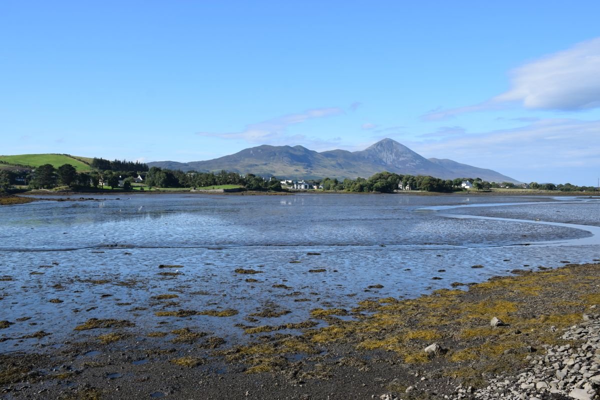 Croagh Patrick standing over the bay near Westport, County Mayo