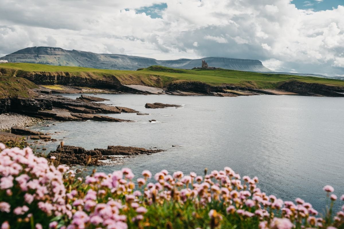 Benbulben across Sligo Bay, the flat-topped mountain you'll recognise from every postcard