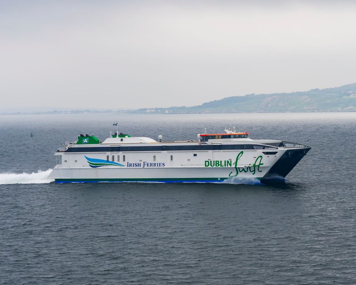 The Irish Ferries Dublin Swift ferry crossing to Dublin