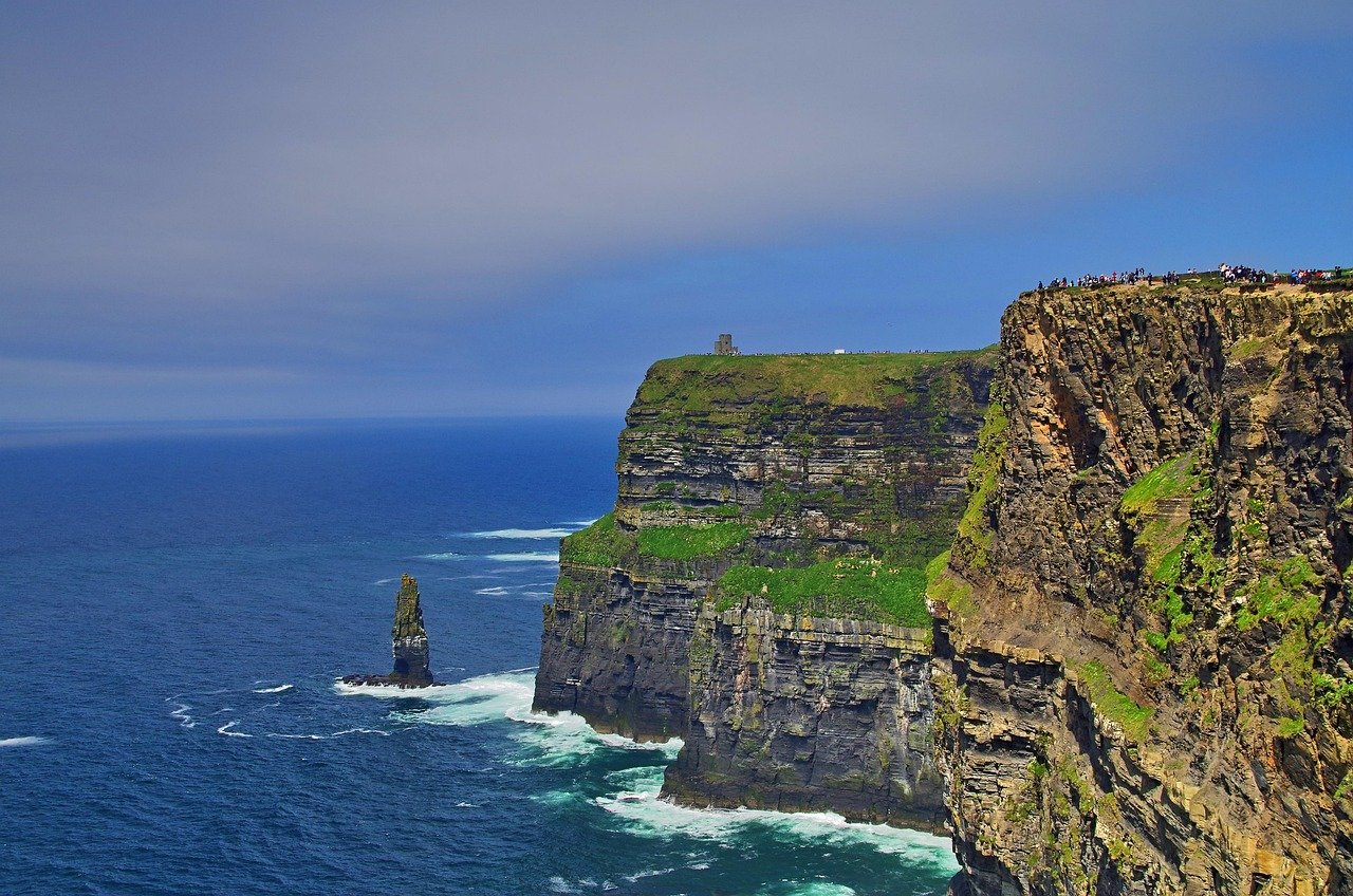 The Cliffs of Moher and sea stack on the west coast of Ireland