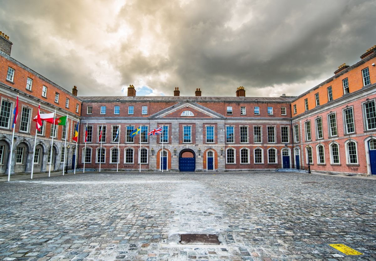 The cobbled Upper Yard courtyard at Dublin Castle