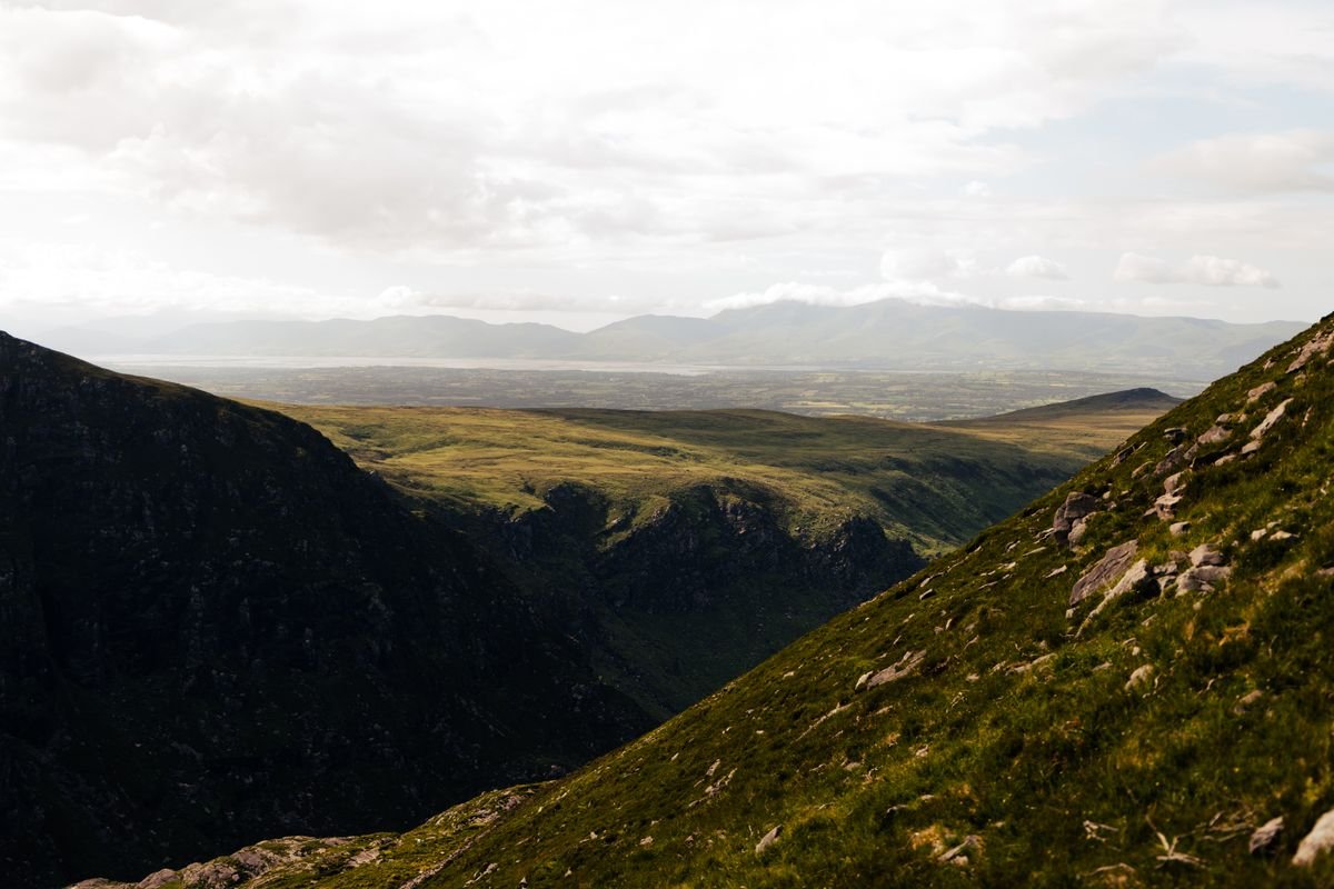 Green Kerry mountains and valley near Killarney