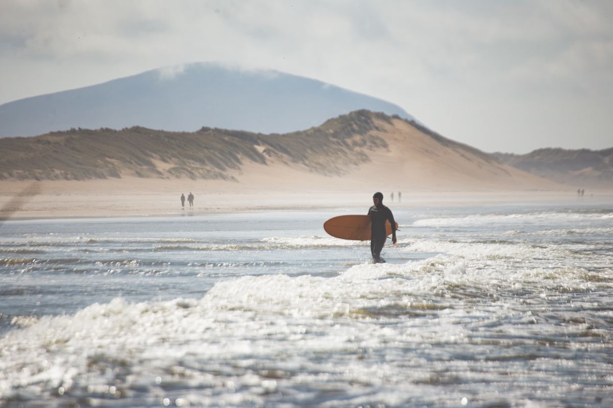 Wide sandy beach and dunes at Portstewart Strand in Northern Ireland