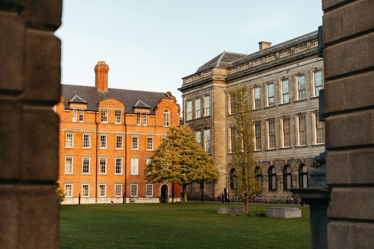 Trinity College Dublin square with the Old Library building