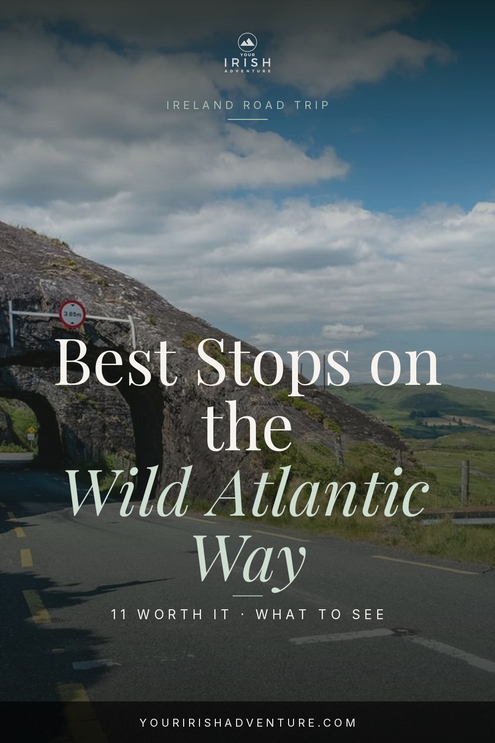 Rugged coastal cliffs and ocean road along Ireland's Wild Atlantic Way route