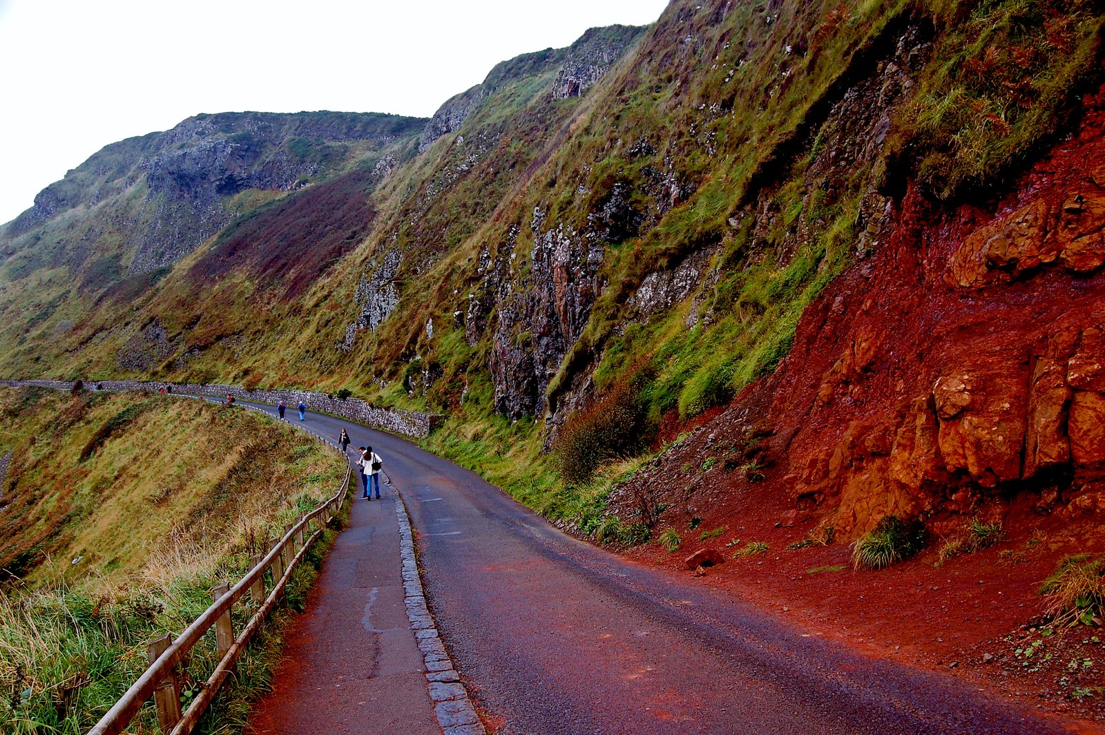 The road between the Giant's Causeway Visitor Center and the stones, used by the shuttle bus and walkers