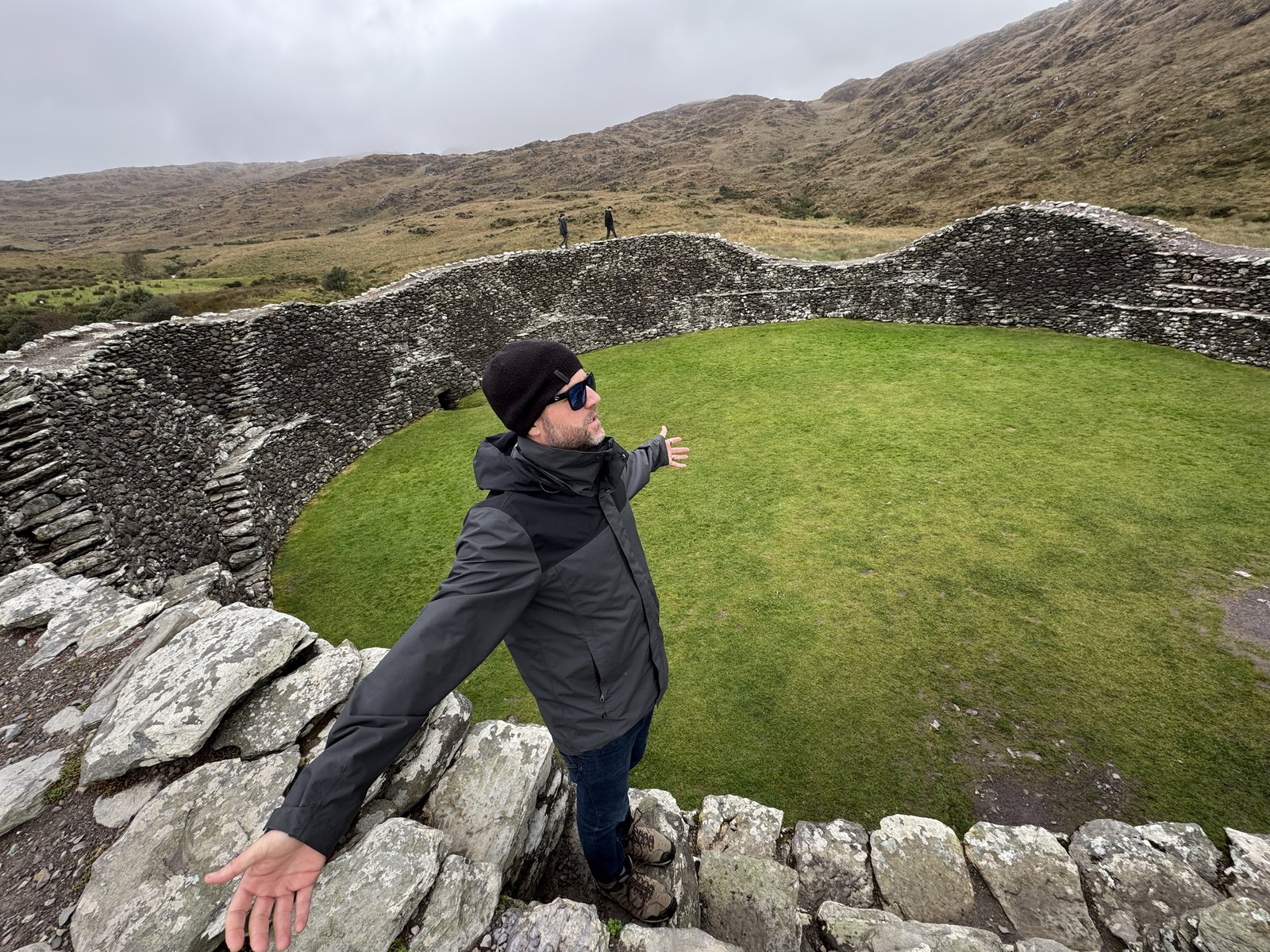 Nick Wharton standing on the walls of Staigue Fort