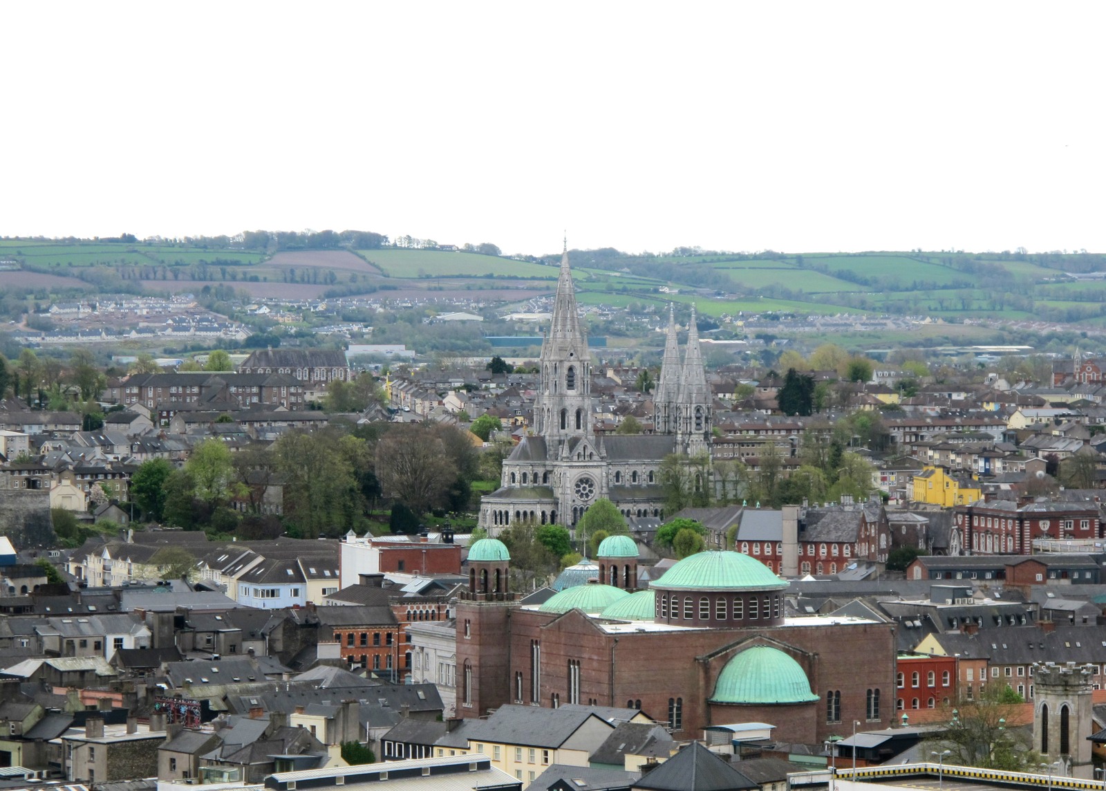 Cork rooftops and churches seen from above