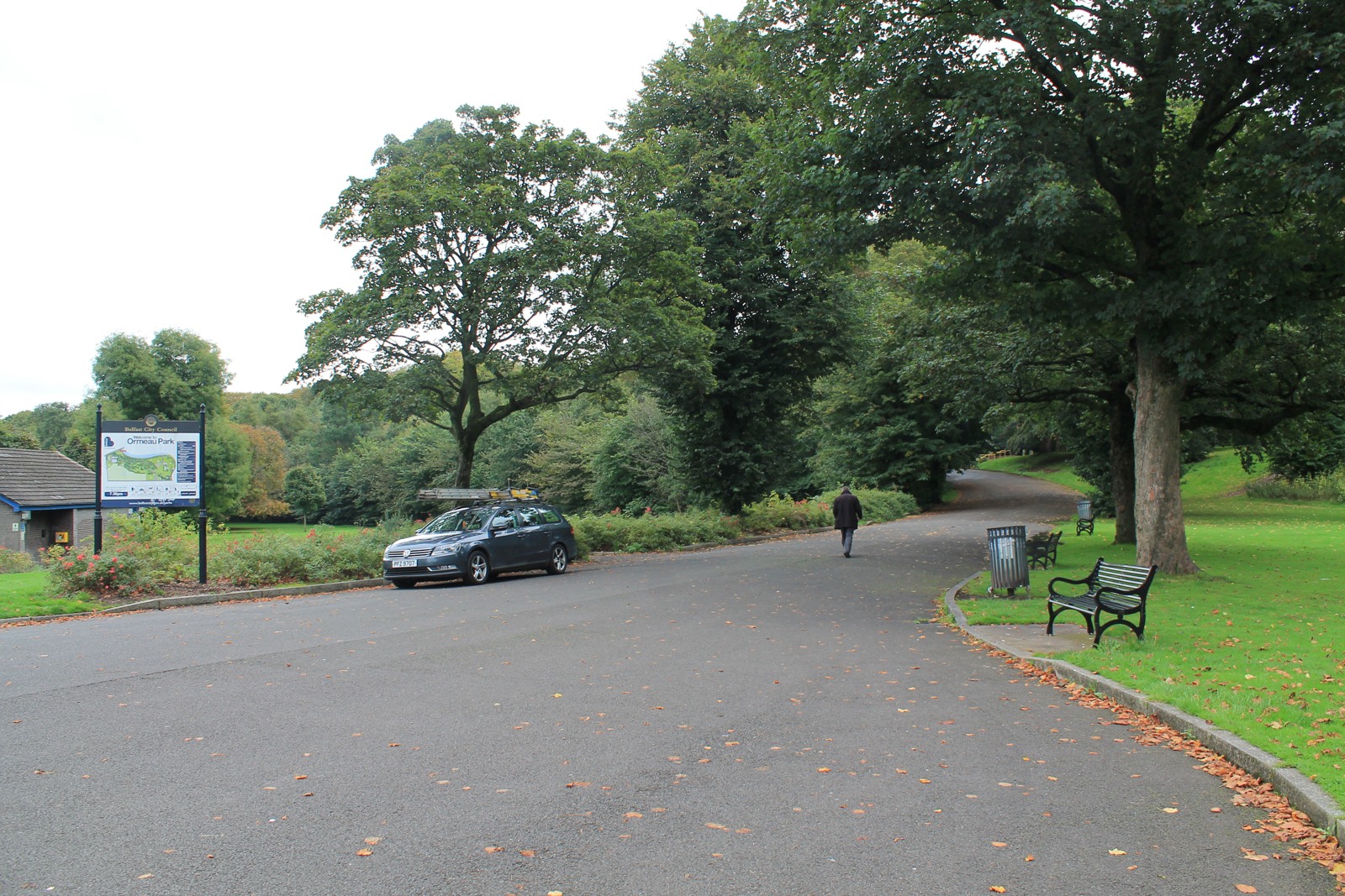 A path and mature trees in Ormeau Park, Belfast