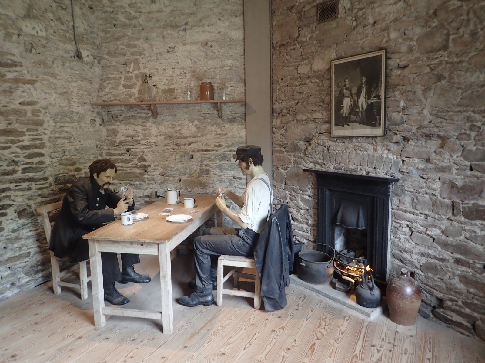 Figures in the warder's room exhibit at Cork City Gaol
